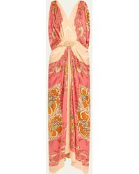 VERANDAH - Floral Hand Draped Maxi Dress - Lyst