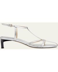 Dear Frances - Tee Metallic Leather Sandals - Lyst