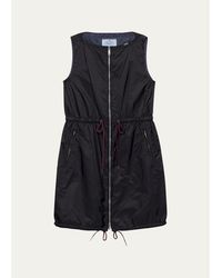 Prada - Drawstring Sleeveless Mini Dress - Lyst