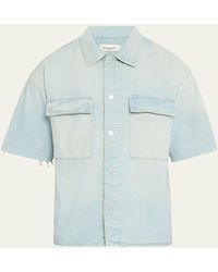 FRAME - Relaxed Denim Button-down Shirt - Lyst