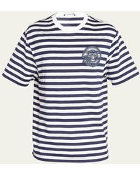 Versace - Sailor Stripe T-shirt With Crest - Lyst