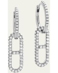 Sheryl Lowe - Pave Diamond H Link Drop Earrings With Huggie Hoops - Lyst