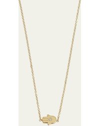 Jennifer Meyer - 18k Mini Hamsa Necklace With Diamond Accent - Lyst