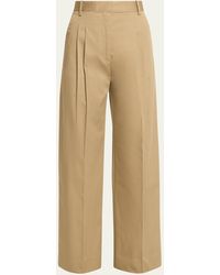 Rohe - Pleated Wide-leg Chino Pants - Lyst
