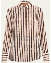 Altuzarra - Chika Abstract Stripe-print Button Up Silk Shirt - Lyst