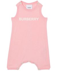 Burberry Chris Fine Gauge Knit Logo Romper - Pink