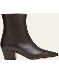 Manolo Blahnik - Agnetapla Leather Zip Ankle Boots - Lyst