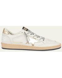 Golden Goose - Ball Star Mixed Leather Low-Top Sneakers - Lyst