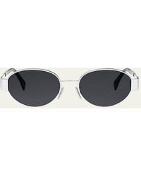 Celine - Triomphe Oval Metal Sunglasses - Lyst
