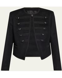 Nili Lotan - Joni Open-Front Shrunken Virgin Wool Jacket - Lyst