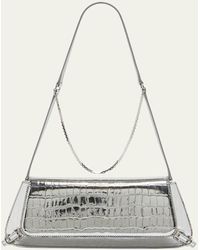 Givenchy - Voyou East-west Shoulder Bag In Metallic Croc-embossed Leather - Lyst