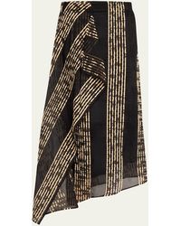 Zero + Maria Cornejo - One Woven Stripe Asymmetric Midi Skirt - Lyst