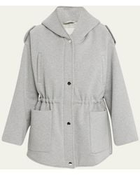 FAZ - Ruby Hooded Top Coat With Drawcord Waist - Lyst