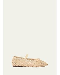 Loeffler Randall - Leonie Raffia Ballet Flats - Lyst