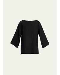The Row - Junia Boat-Neck Linen Top - Lyst