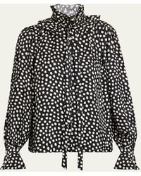 Chloé - Silk Shirt With Polka Dot Pattern - Lyst