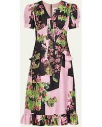 Libertine - London Terrace Short-Sleeve Ruffle Midi Dress - Lyst