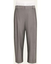 Hed Mayner - Pinstripe Wool Boxer Trousers - Lyst