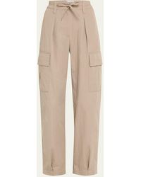 Brunello Cucinelli - Lightly Wrinkled Cotton Cargo Pants With Drawstring Waist - Lyst