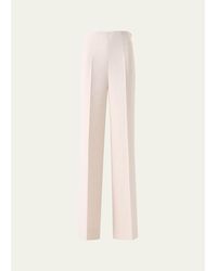 Akris - Fiyuki Linen-Wool Double-Face Wide-Leg Pants - Lyst