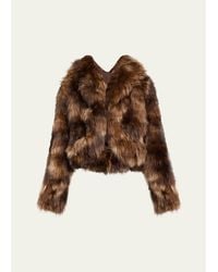 Cinq À Sept - Patchwork Faux Fur Cropped Jacket - Lyst