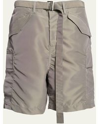 Sacai - Belted Nylon Twill Cargo Shorts - Lyst