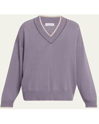 Brunello Cucinelli - Cashmere V-Neck Sweater - Lyst