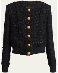 Balmain - Button-front Tweed Blouson Jacket - Lyst