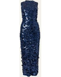 Carolina Herrera - Sequined Sleeveless Mock-Neck Gown - Lyst