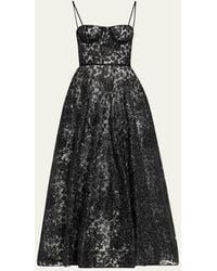 Giambattista Valli - Sequined Floral Lace Bustier A-Line Maxi Dress - Lyst