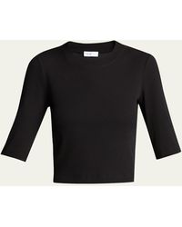 Rosetta Getty - Cotton Cropped-sleeve T-shirt - Lyst