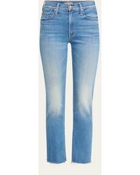 Mother - The Mid-rise Rider Flood Fray Jeans - Lyst