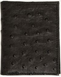Abas - Ostrich Leather Bifold Wallet W/ Id Window - Lyst