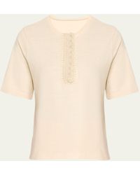 Fortela - Crochet Buttoning Woven T-shirt - Lyst
