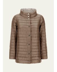 Herno - Reversible Ultra-Light Nylon A-Line Down Jacket - Lyst