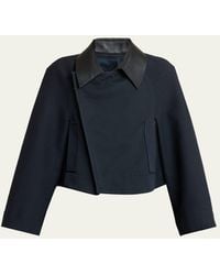 Givenchy - Leather-Collar A-Line Cocoon Coat - Lyst
