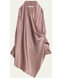 Helmut Lang - Draped Silk Cowl-Neck Top - Lyst