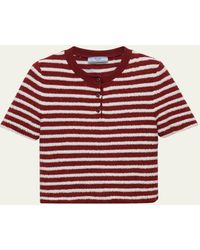 Prada - Striped Knit Cropped Top - Lyst