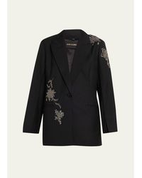 Kobi Halperin - Lariz Single-Button Crystal Applique Jacket - Lyst
