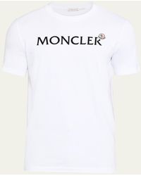 Moncler - Logo Script Crewneck T-Shirt - Lyst