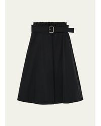 Loewe - Belted Double-Waistband Midi A-Line Skirt - Lyst
