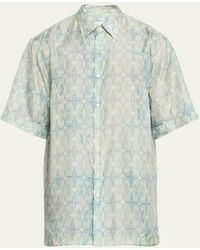 Dries Van Noten - Super Lightweight Printed Silk Ponge Camp Shirt - Lyst
