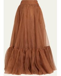 Zimmermann - Natura Gathered Silk Skirt - Lyst