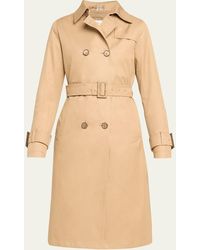 Herno - Cotton Double-breasted Belted Trench Raincoat - Lyst