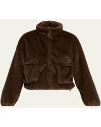 FAZ - Avenue Faux-Fur Bomber Jacket - Lyst