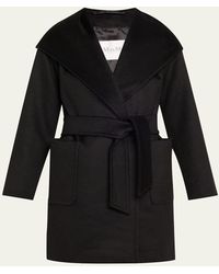 Max Mara - Rialto Camel Hair Belted Short Hooded Coat - Lyst