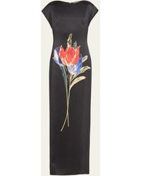Christopher John Rogers - Tulip Print Silk Shift Gown - Lyst