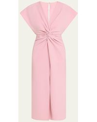 Prabal Gurung - Front Twist V-Neck Midi Dress - Lyst
