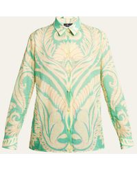 Etro - Long-sleeve Printed Button-front Top - Lyst