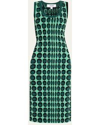 Christopher John Rogers - Wiggle Dot Jacquard Midi Tank Dress - Lyst